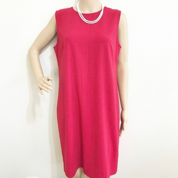 J. JILL Woman Red Midi Scoop Neck Sleeveless Dress Size 12P - Picture 8 of 15